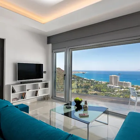 Rhodes Skyline With Out Door Jacuzzi Sea View A1 Ixia (Rhodes)