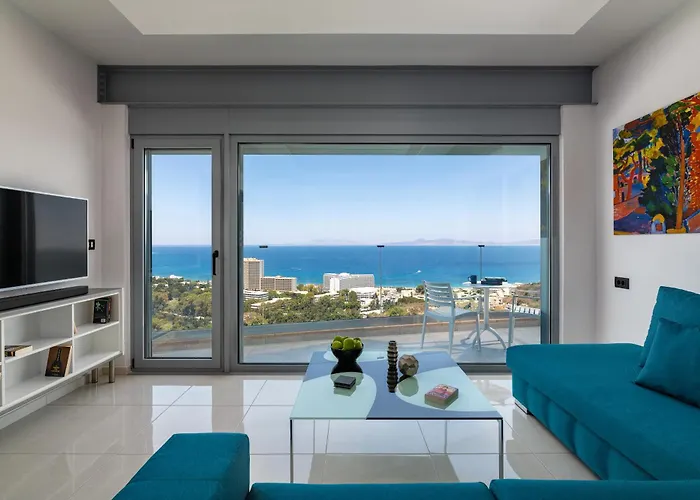 Rhodes Skyline With Out Door Jacuzzi Sea View A1 Lejlighed *