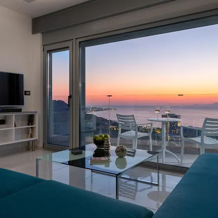 Апартаменты Rhodes Skyline With Out Door Jacuzzi Sea View A1 *