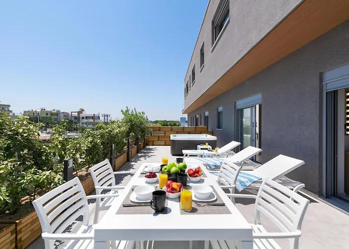 Rhodes Skyline With Out Door Jacuzzi Sea View A1 Apartman *