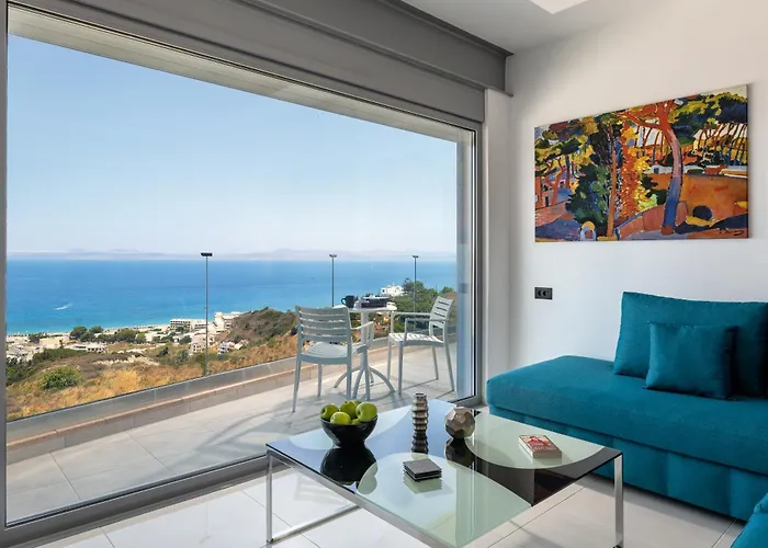 Rhodes Skyline With Out Door Jacuzzi Sea View A1 *